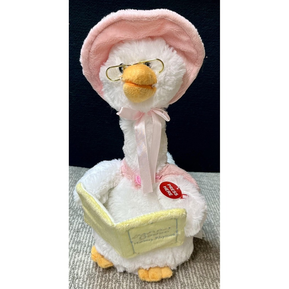 Cuddle Barn Mother Goose Small Plush‎ White Talking Nursery Rhymes Story Toy